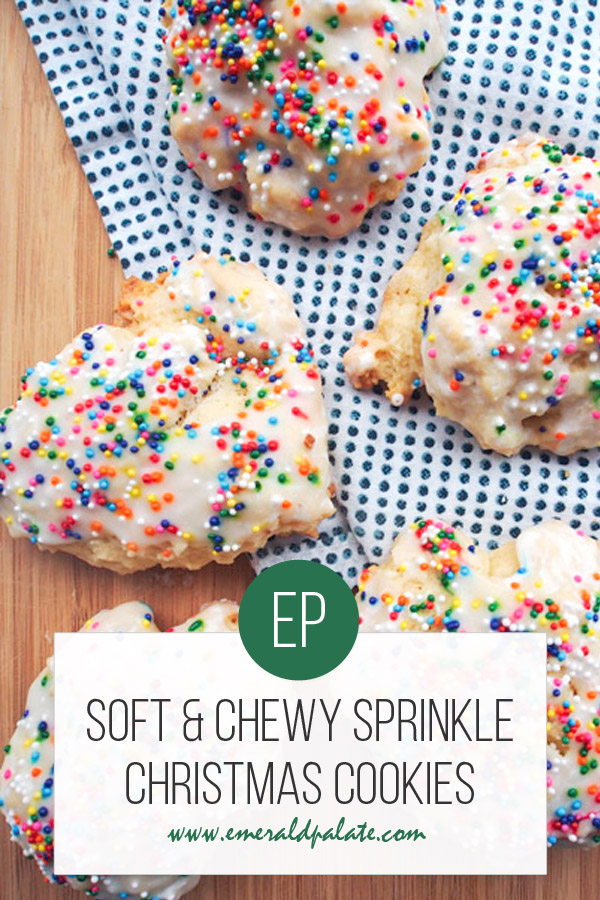 soft and chewy sprinkle Christmas cookies