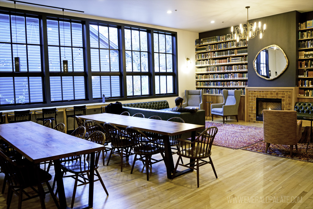 inside lobby of The Society Hotel, where to stay in Columbia River Gorge