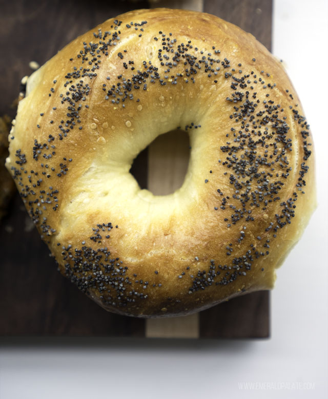 New York-style poppy bagel from one of the best bagel shops in Seattle