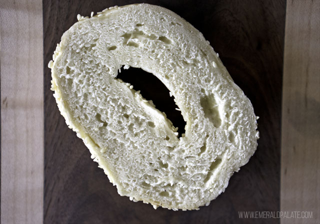 inside of a Montreal-style bagel from Seattle