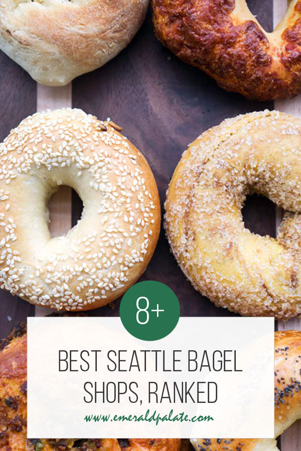 6 different flavors of bagels from Seattle bagel shops