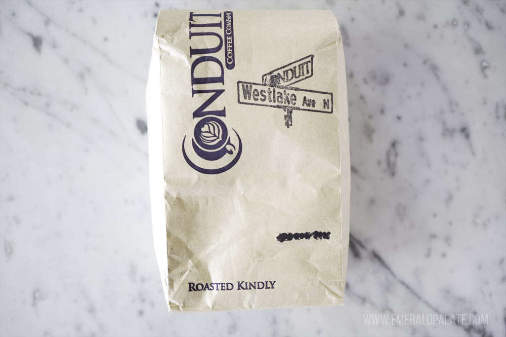bag of coffee beans from Conduit Coffee