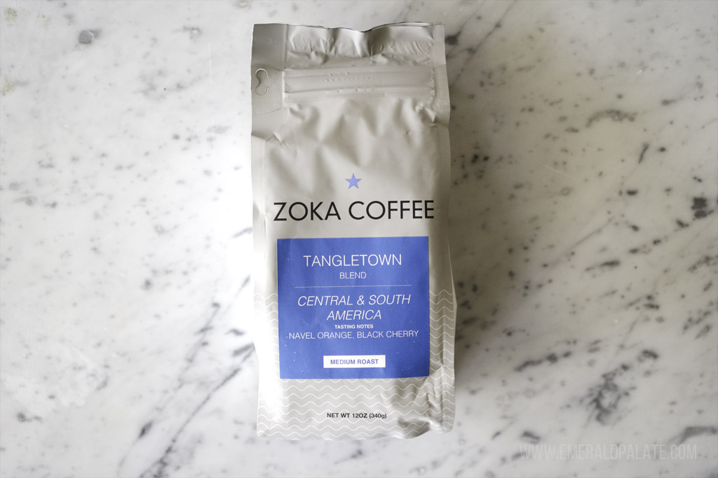 bag of coffee beans from Zoka Coffee