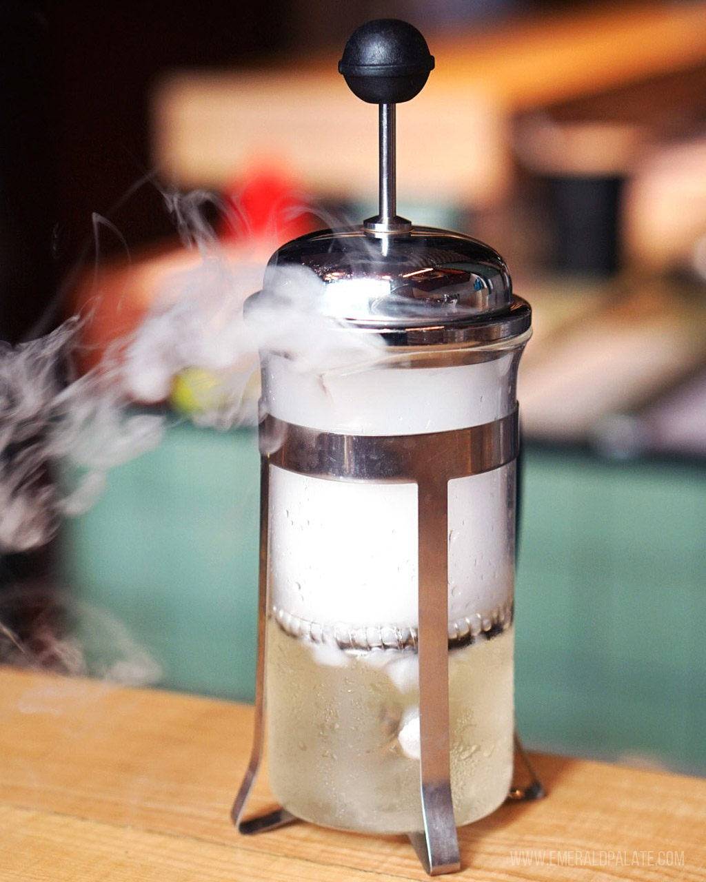 smoke coming out of a coffee French press