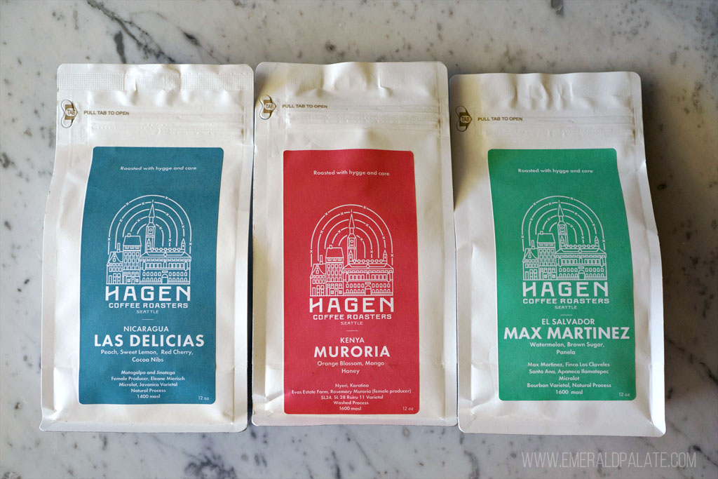 3 bags of Hagen Coffee Roasters in Seattle