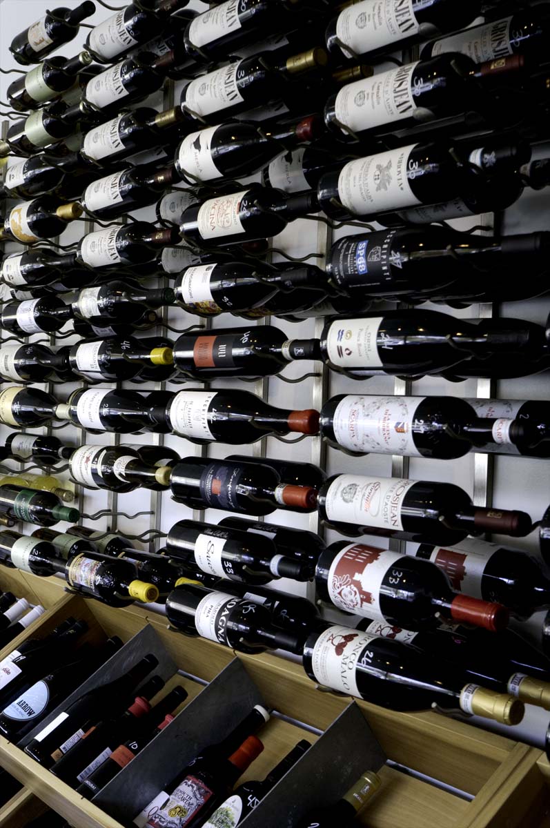 Wall of wine bottles - wines by black winemakers