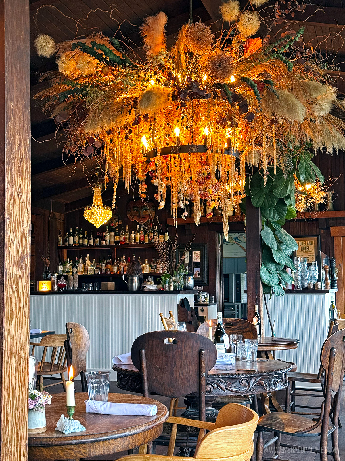 restaurant at The Tokeland Hotel, one of the most unique hotels in Washington