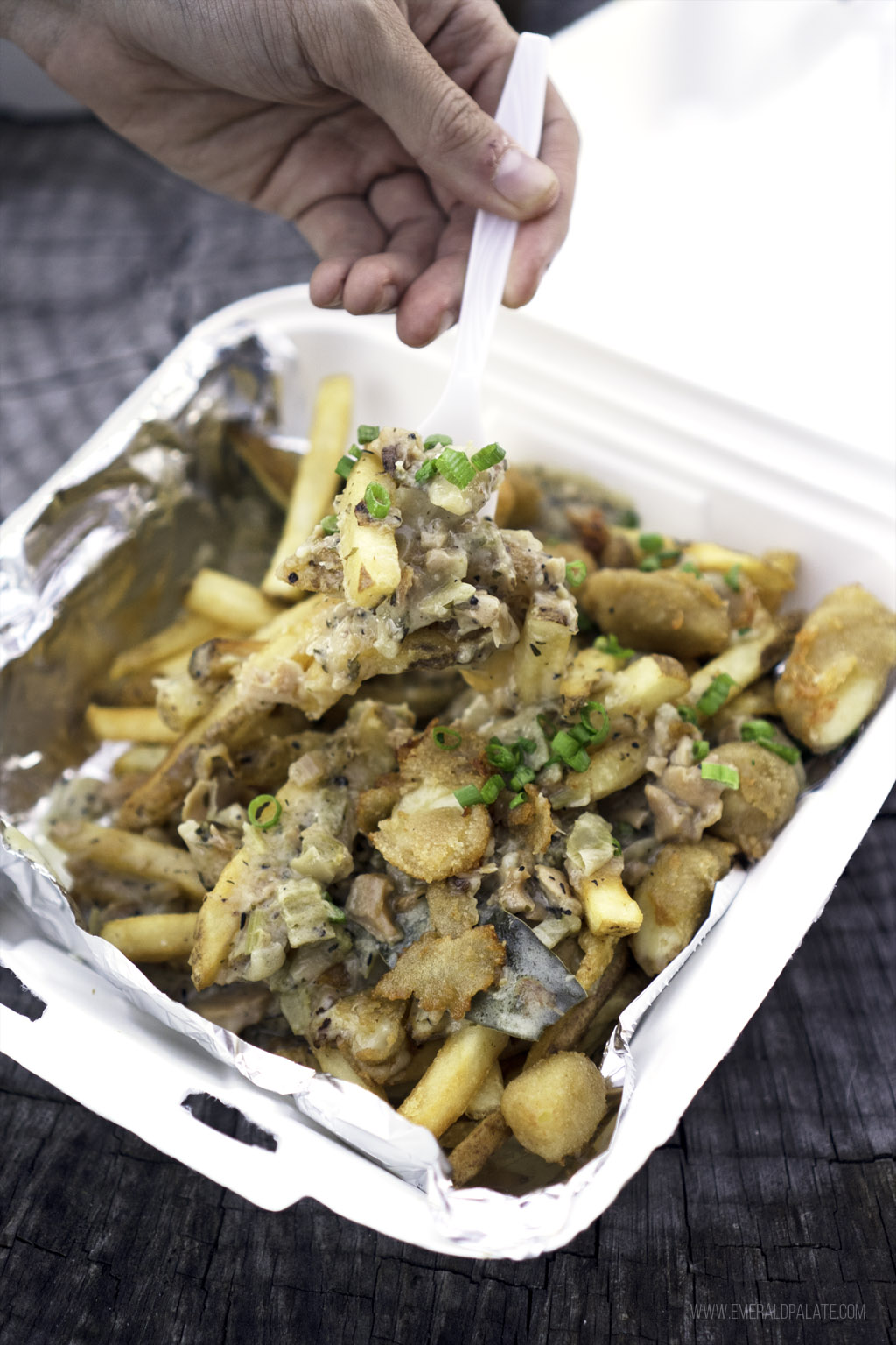 clam chowder poutine from one of Seattle's best seafood restaurants