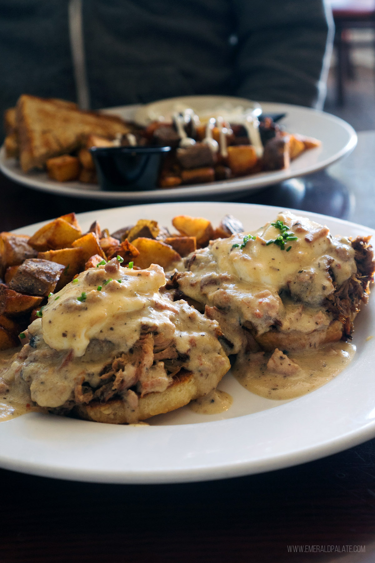 eggs Benedict smothered in gravy from an Anacortes restaurant