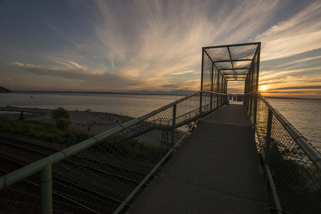 Carkeek Park at sunset, one of the best hiking spots in Seattle
