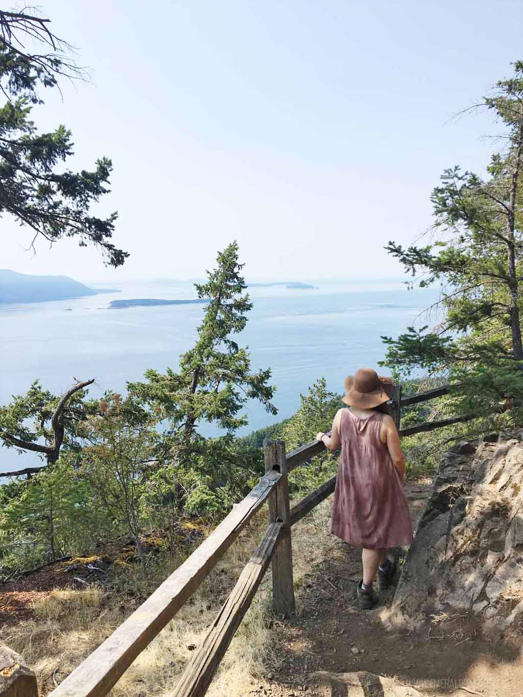 woman hiking at Bakers Preserve, what to do on Lummi Island