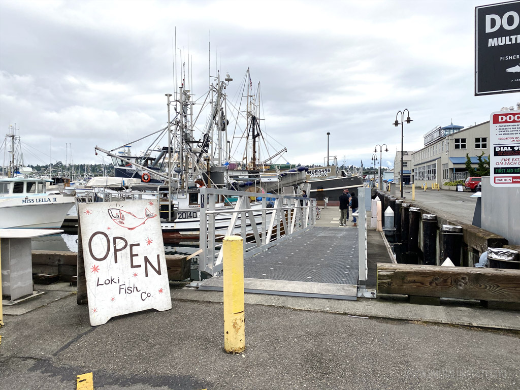 Loki fish at the Fishermans Terminal in Seattle, where you can buy fresh seafood