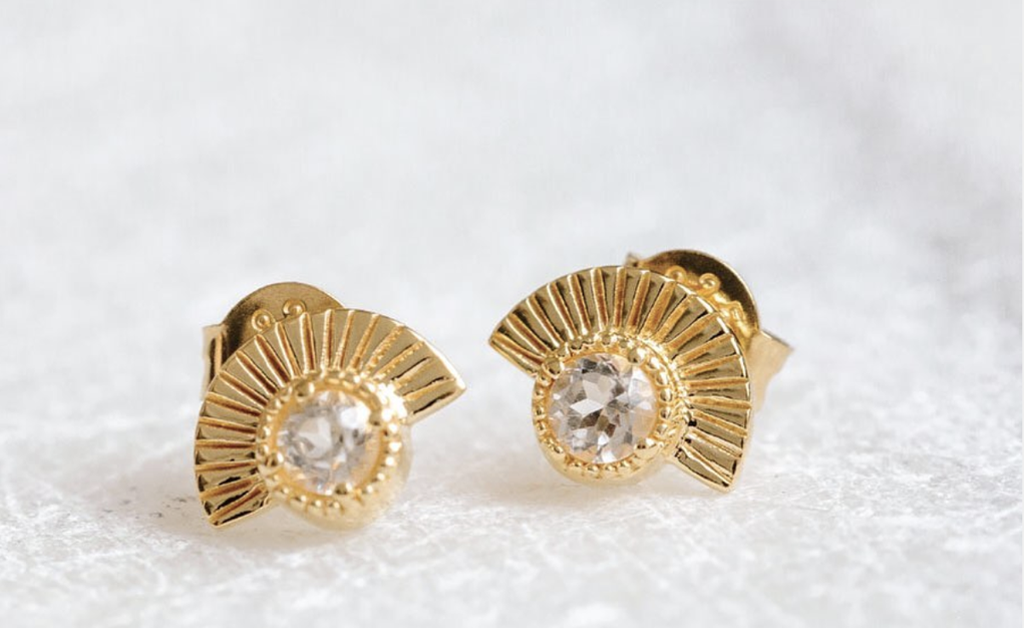 diamond and gold stud earrings made in Seattle