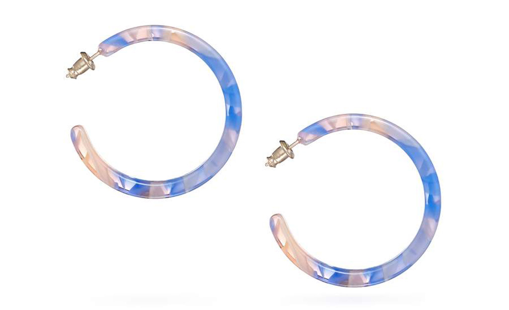 Pastel marble hoop earrings from a Seattle local jewelry store