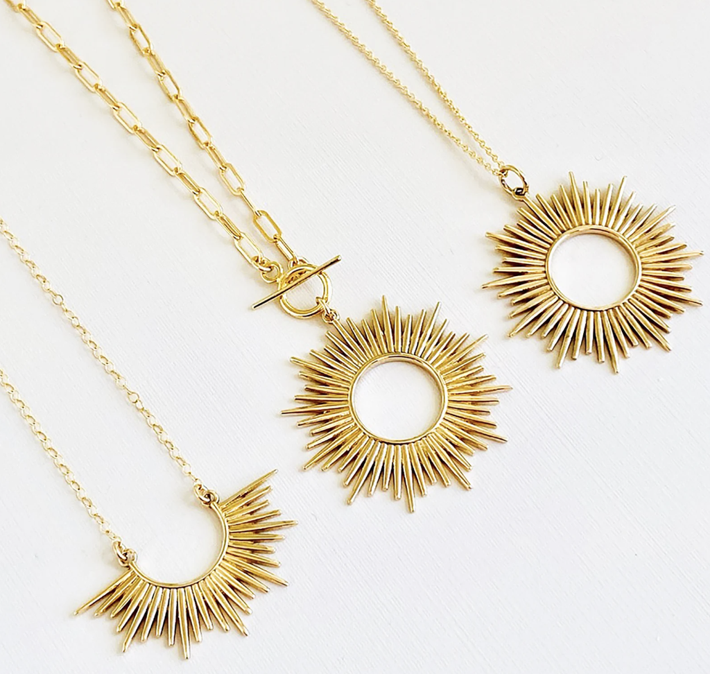 sunburst gold-filled necklaces