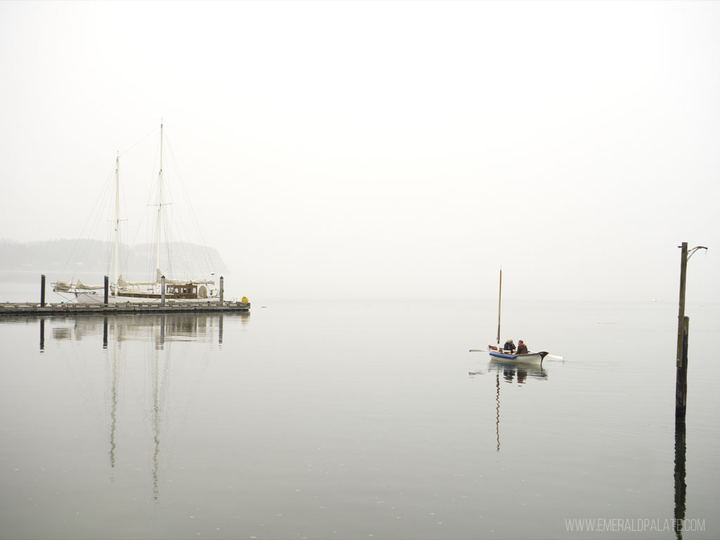 rower near dock of Coupeville, a quaint town in Whidbey Island, an island off Seattle