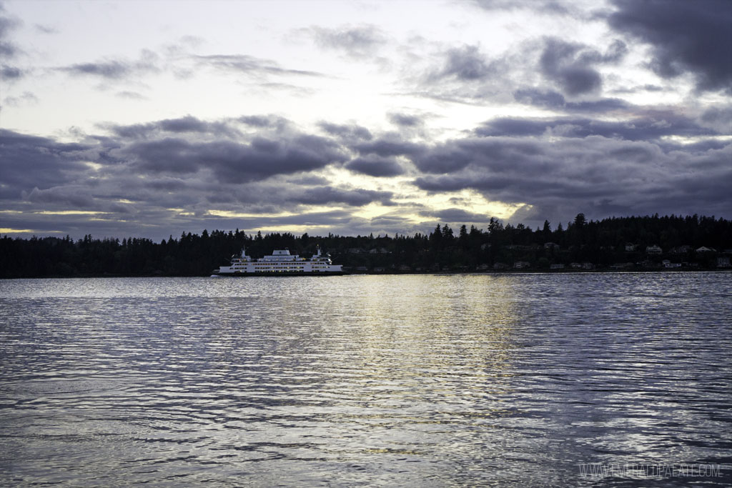 ferry on the water on Bainbridge Island
