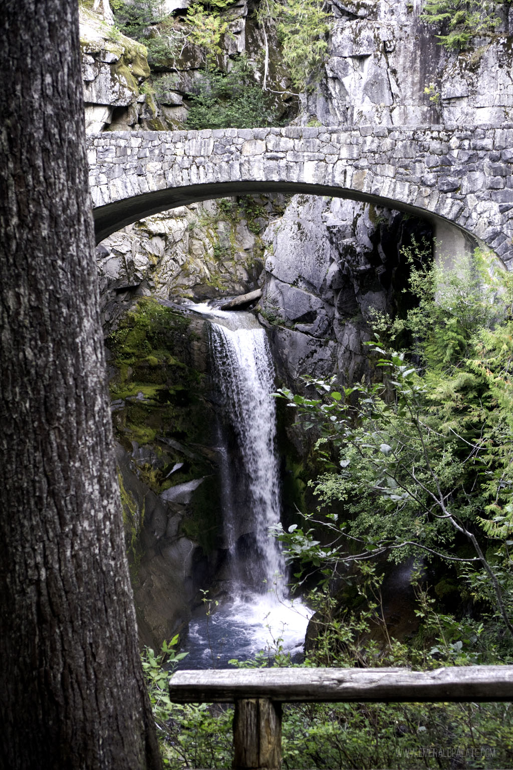 Christine Falls, a popular spot to visit during a day trip from Seattle to Mount Rainier