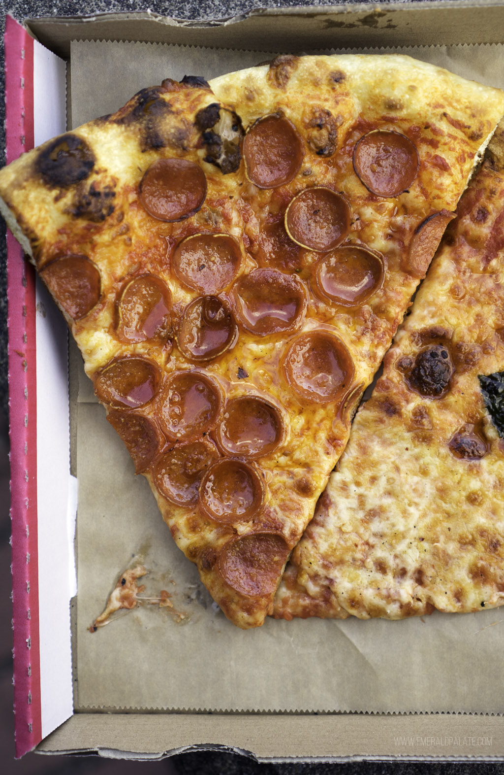 slice of pepperoni pizza from of the best West Seattle restaurants