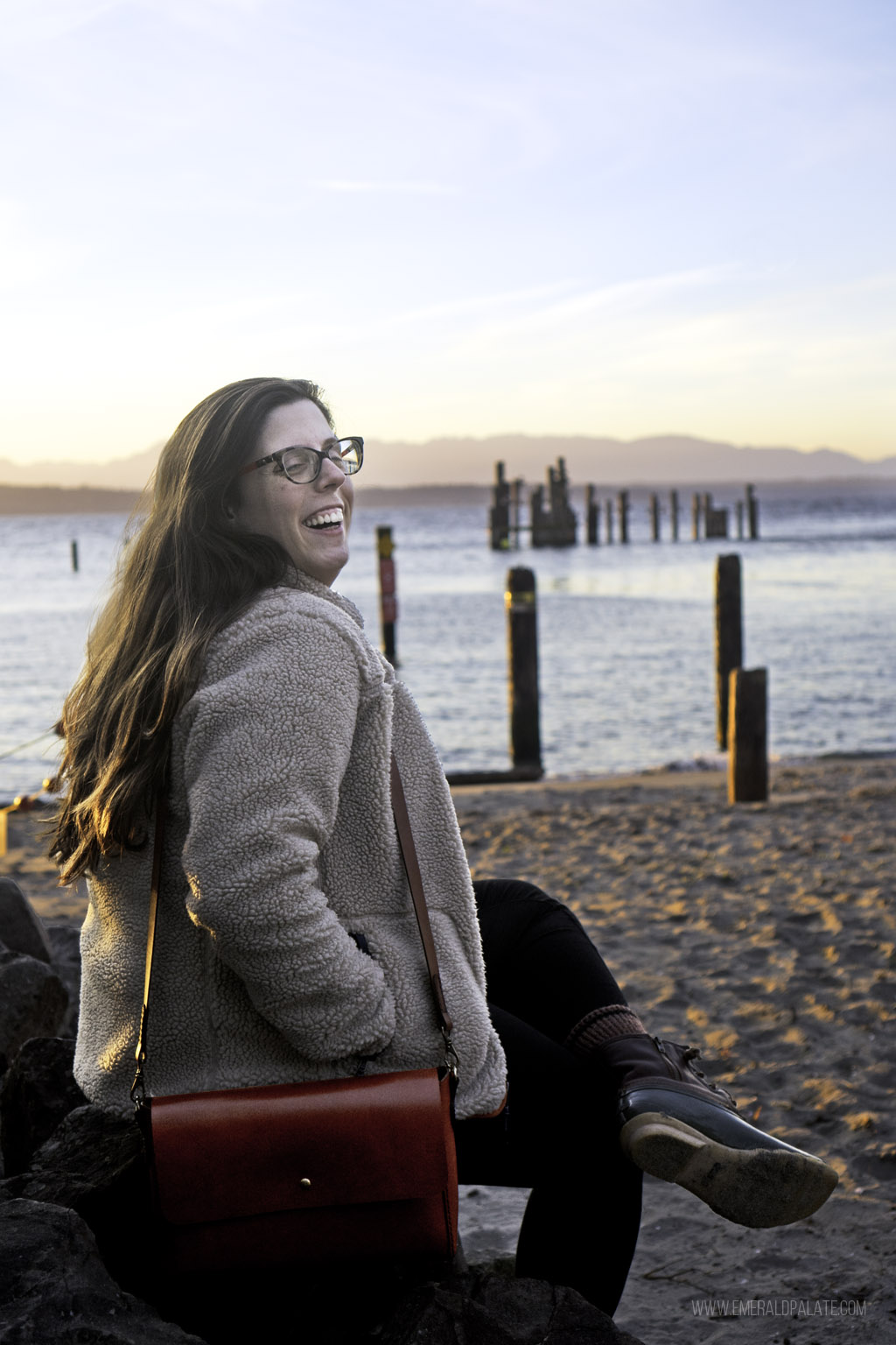 enjoying sunset at a beach, what to do in Seattle in winter