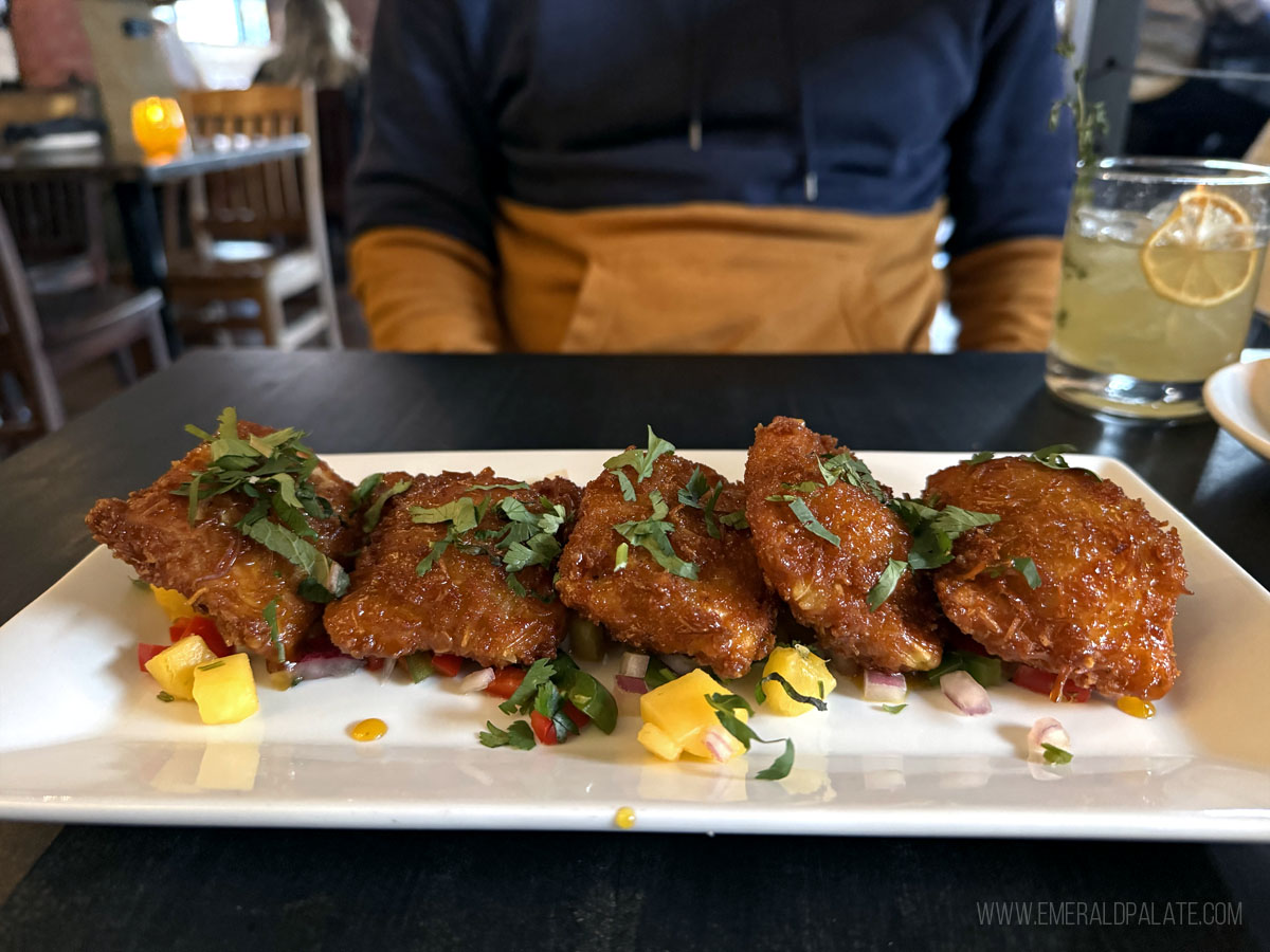 Fried ravioli with mango salsa from one of the best restaurants in Leavenworth WA