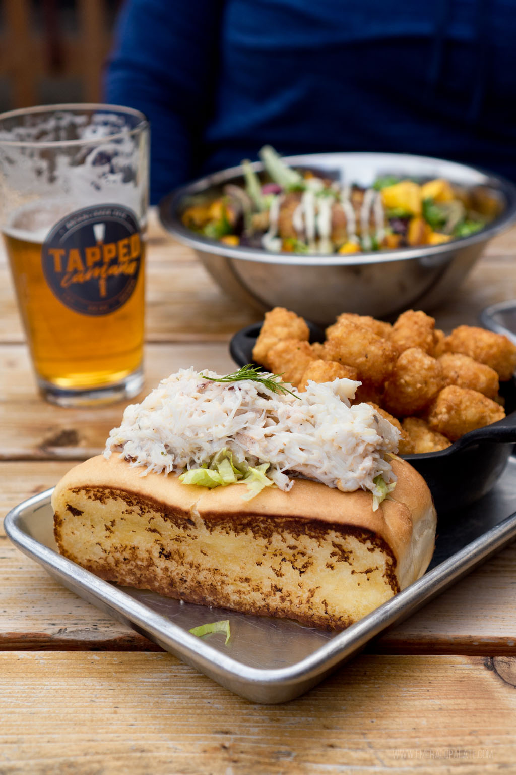 crab roll from a pub that is one of the top restaurants on Camano Island, Washington