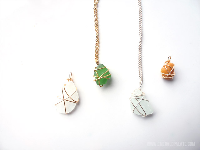 Easy DIY Necklace With Sea Glass, Stones, or Shells