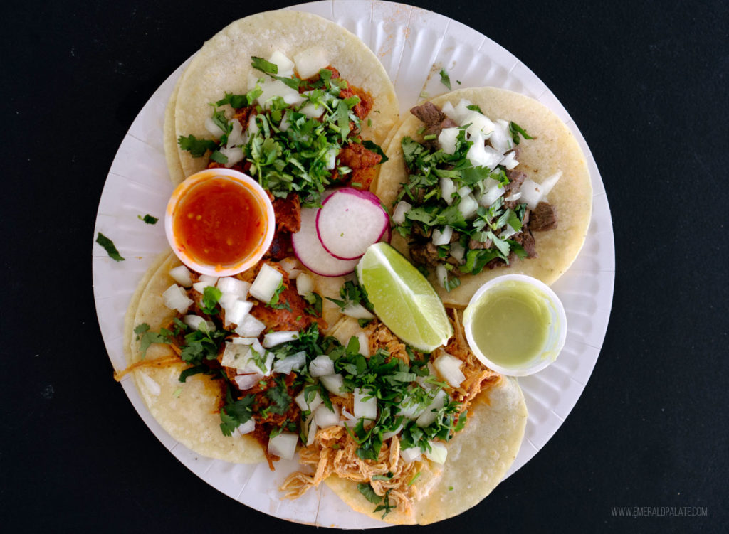 plate of street tacos from a restaurant in Winthrop WA