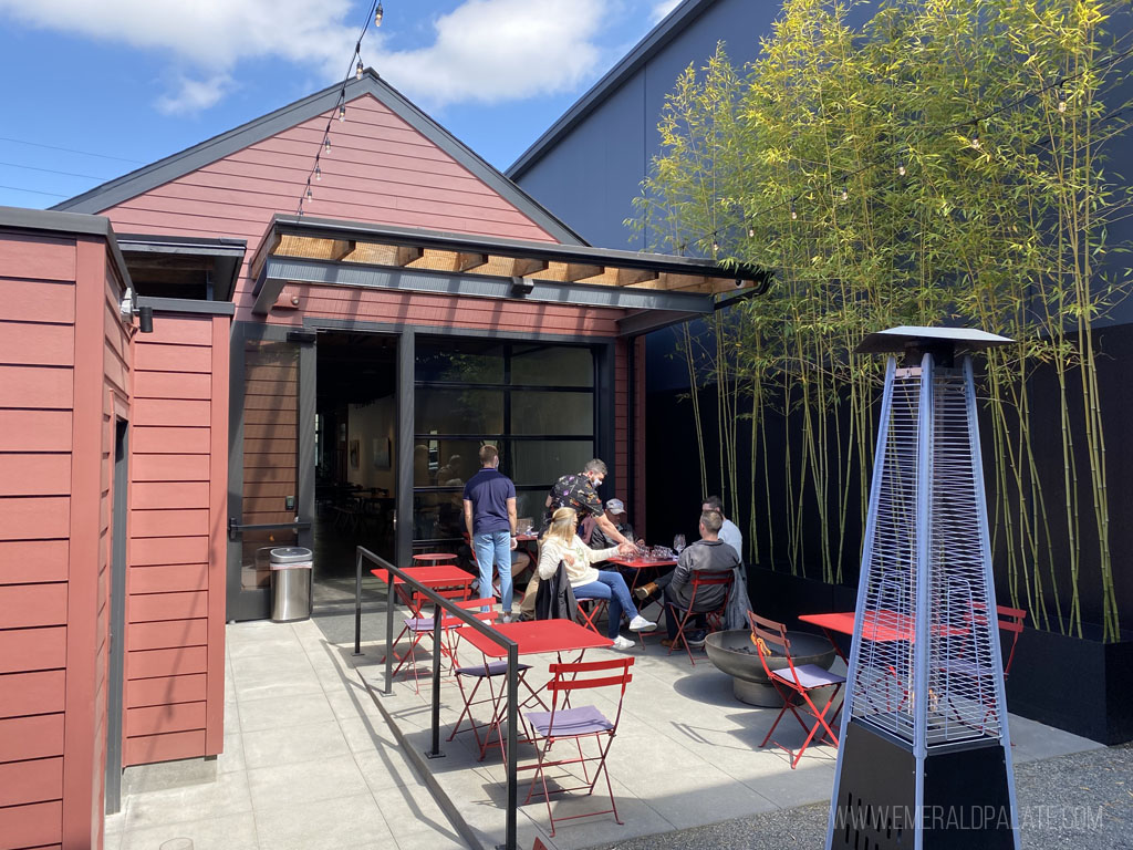 outdoor patio at one of Seattle's best wineries