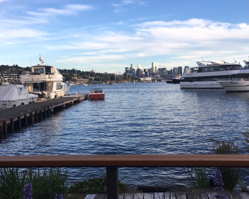 Lake Union view from Westward, a restaurant on the water in Seattle