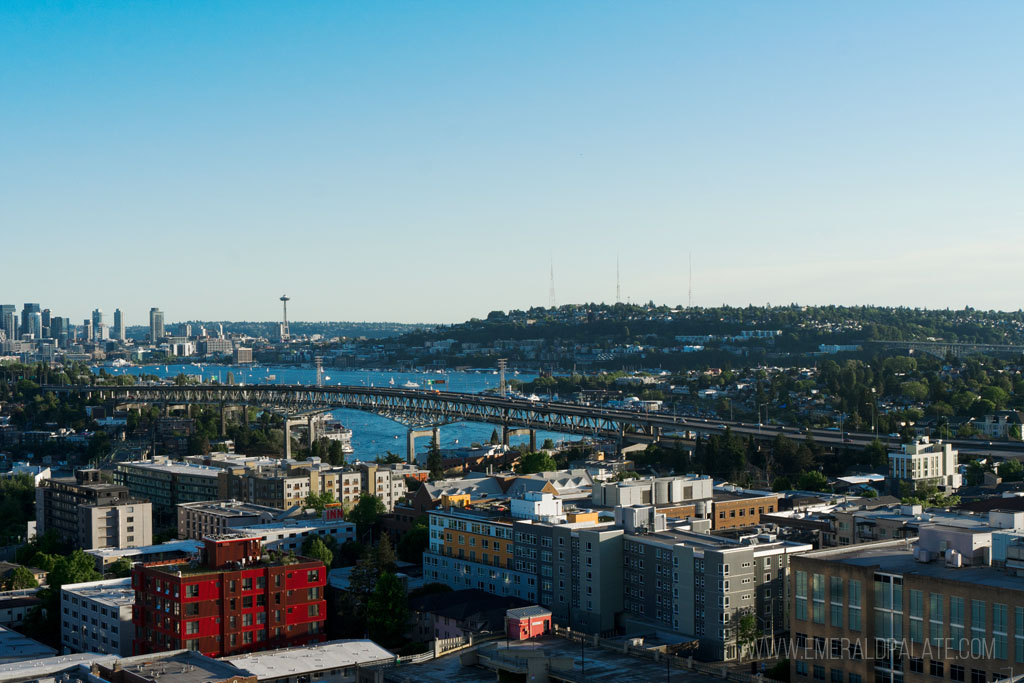 view from one of Seattle's best rooftop bars with a view