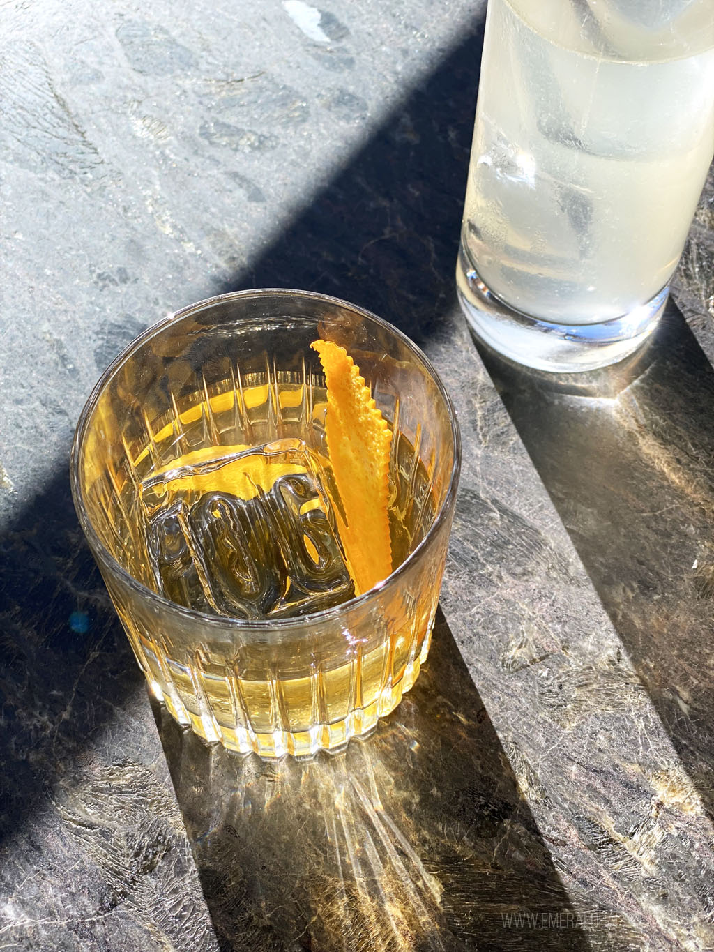 cocktails reflecting in sunlight