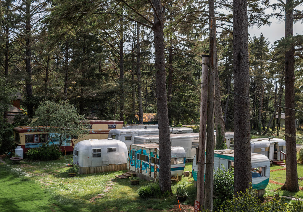 vintage trailers at one of the best glamping spots in Washington state