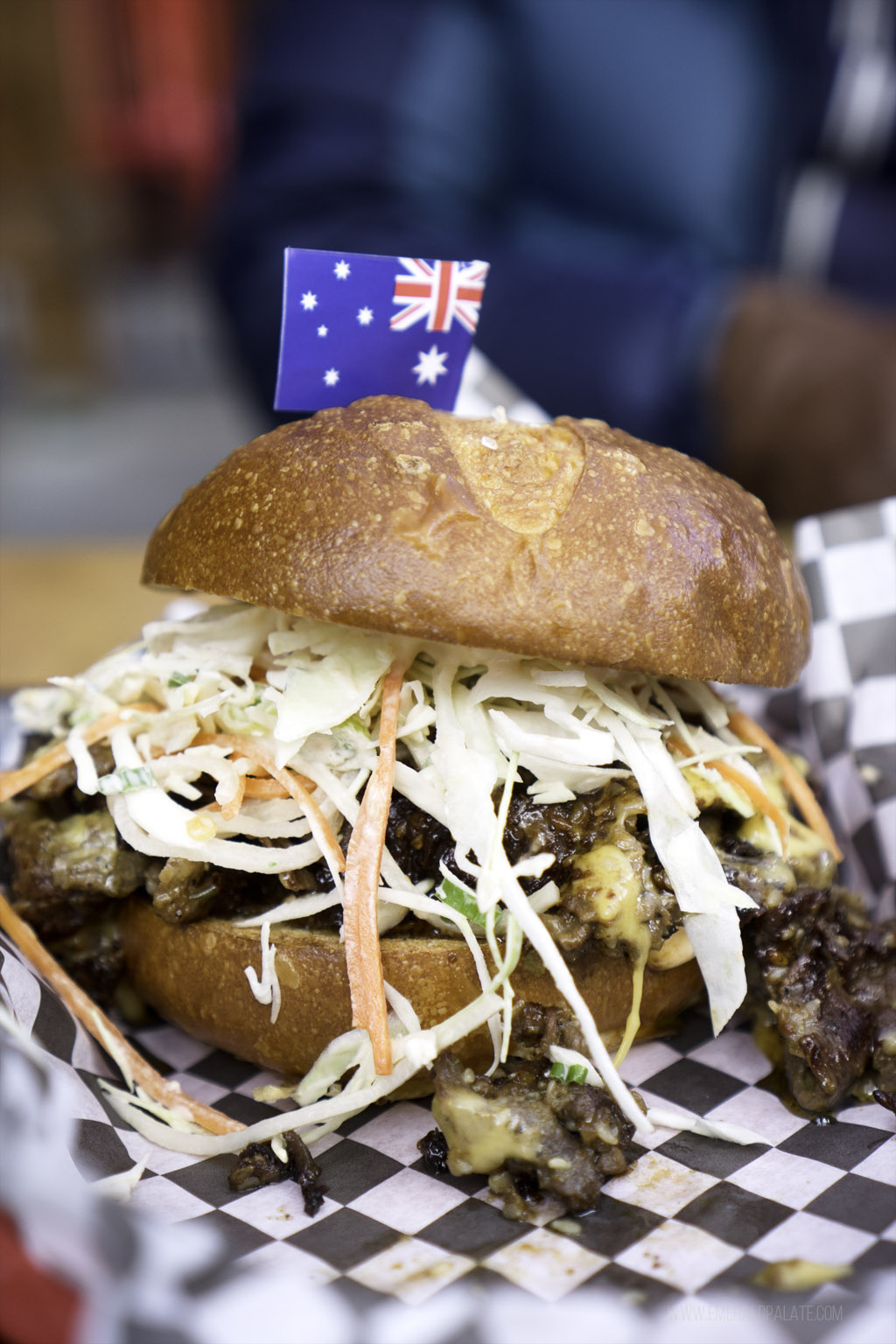 messy sandwich with slaw from one of the best BBQ joints in Seattle