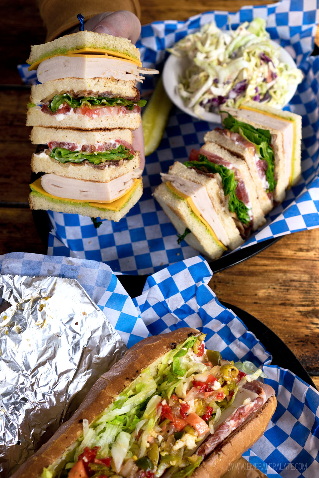 turkey club and Italian sub from one of the best sandwich spots to Seattle