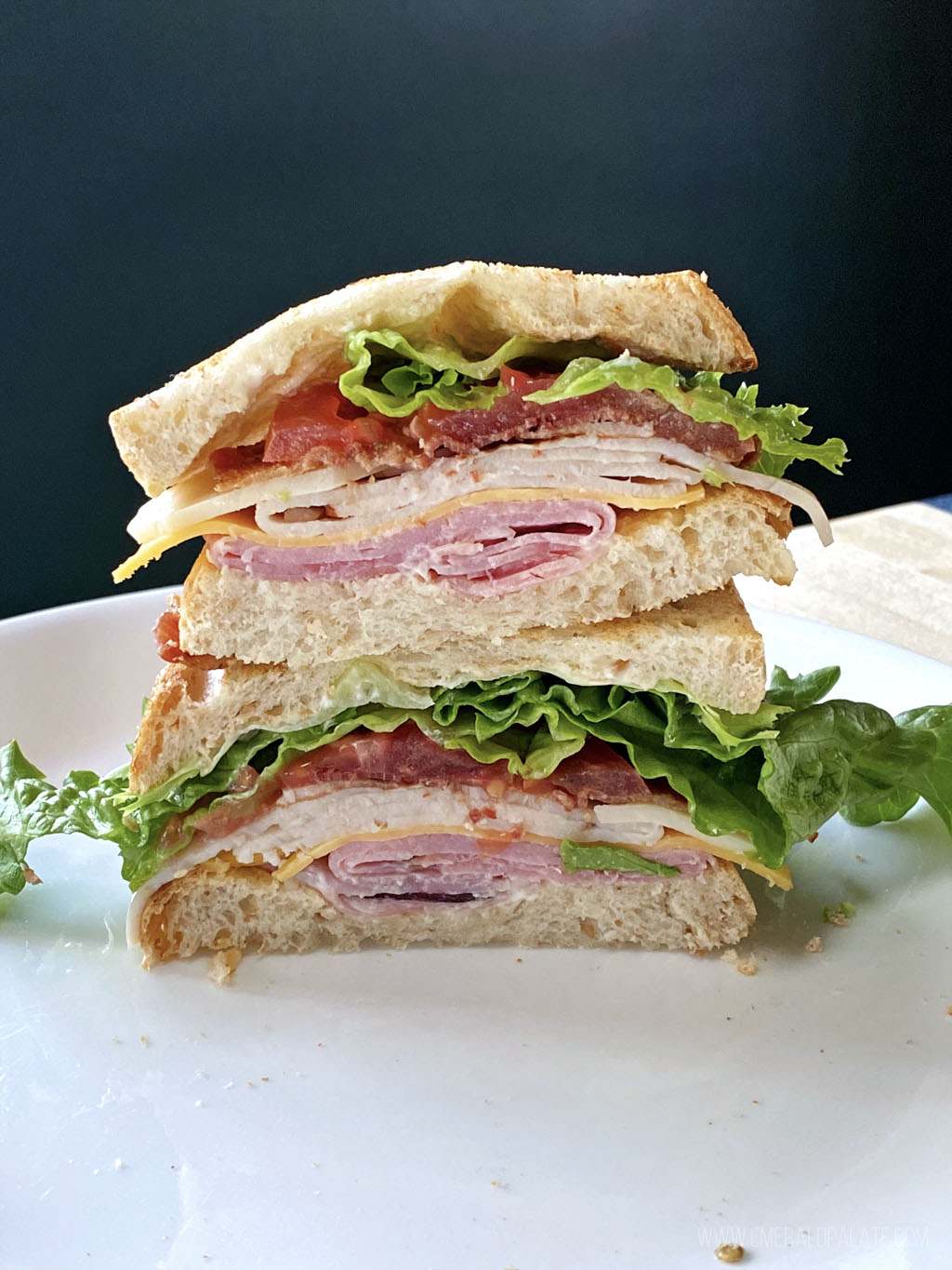 two sandwich halves stacked on top of each other