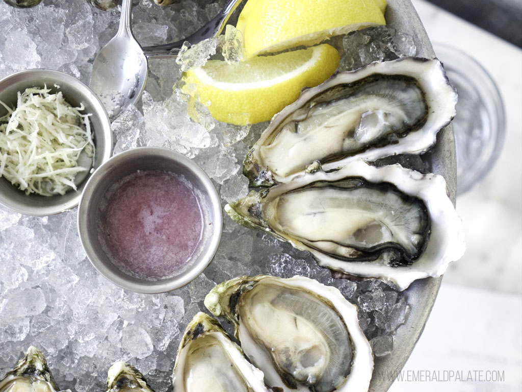 raw oysters platter from one of the best Seattle oyster restaurants