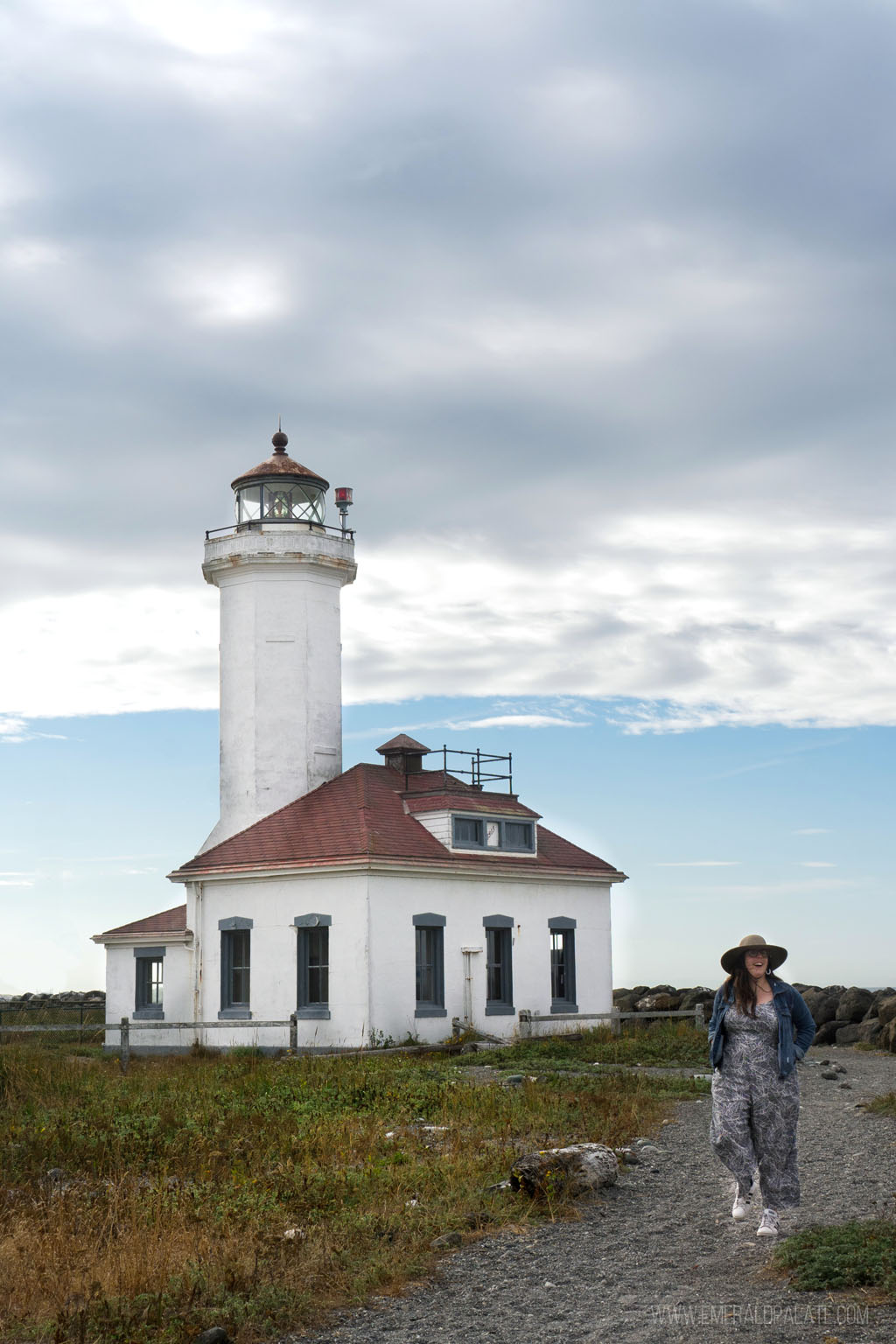 woman walking in Fort Worden State Park