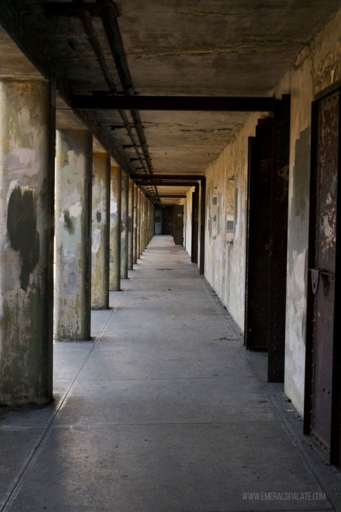 hall of a military battery, a fun thing to do in Port Townsend, Washington