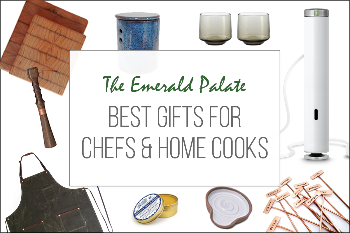a collage of the best gifts for chefs and home cooks all made in the Pacific Northwest