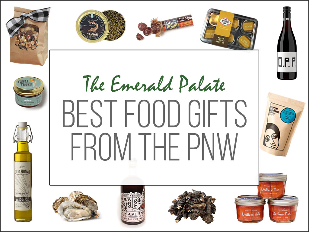 Collection of the best Pacific Northwest food gifts, including items made in Washington and Oregon gifts