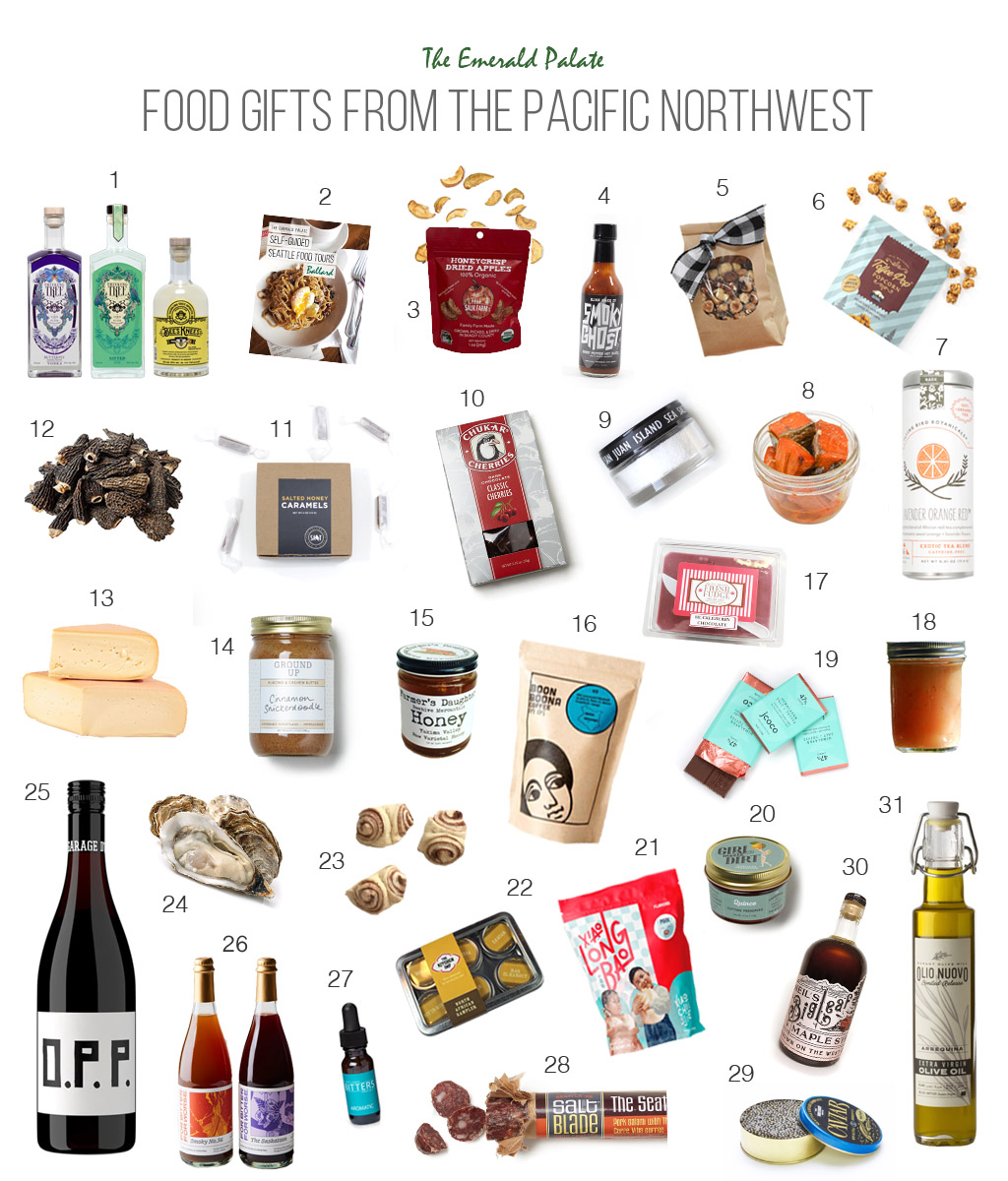 Collage of the best Pacific Northwest food gifts