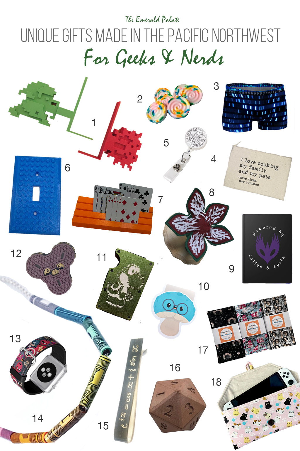 A collection of Pacific Northwest gifts for the geek and nerd