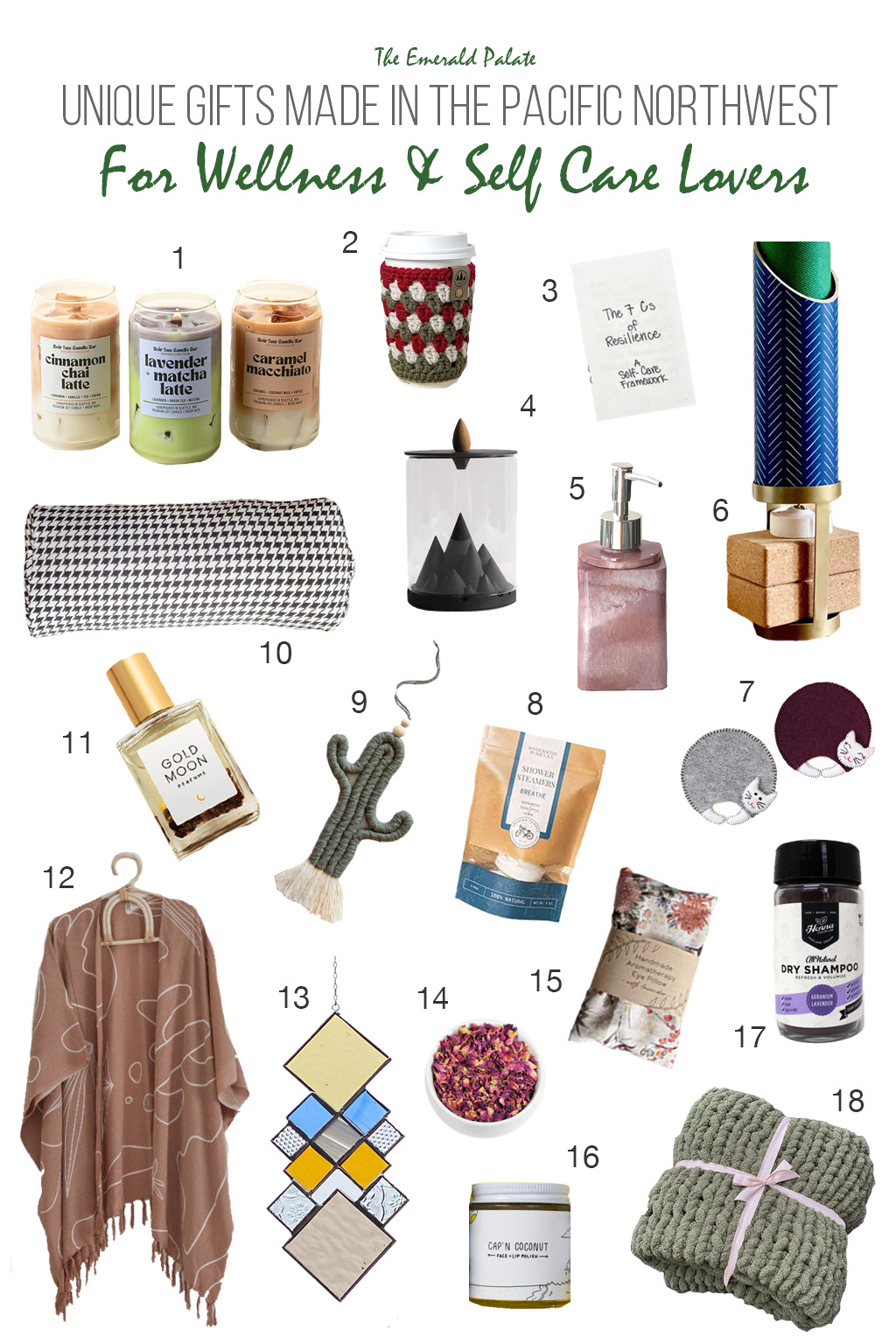 A collection of Pacific Northwest gifts for the self care and wellness lover