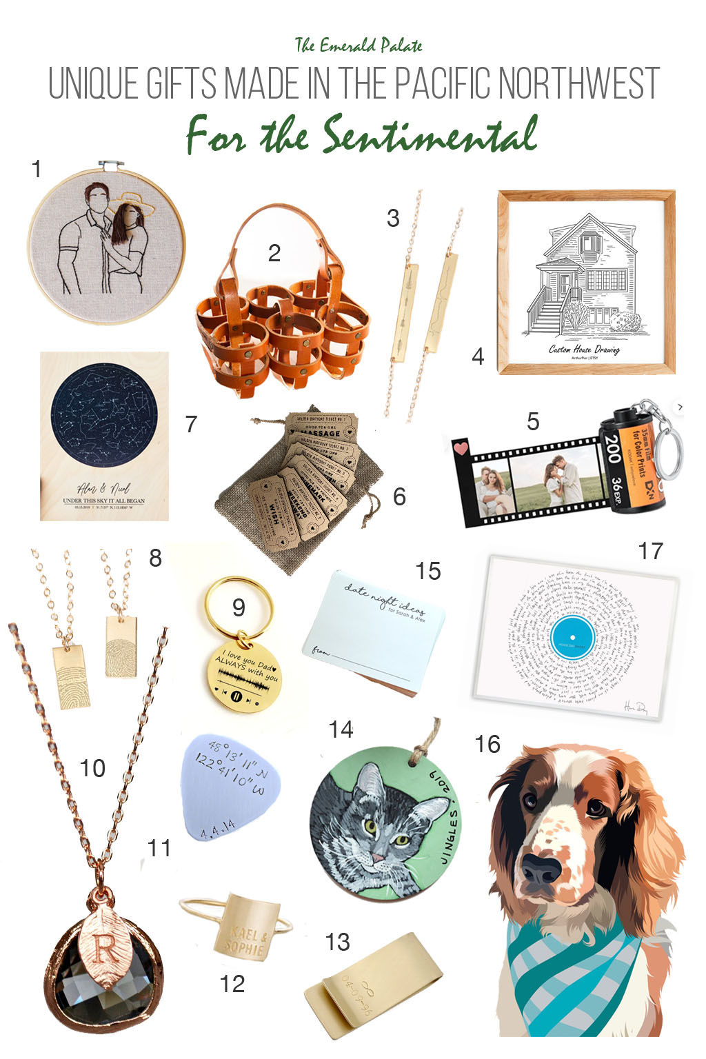 A collection of Pacific Northwest gifts for the sentimental who love personalized gifts