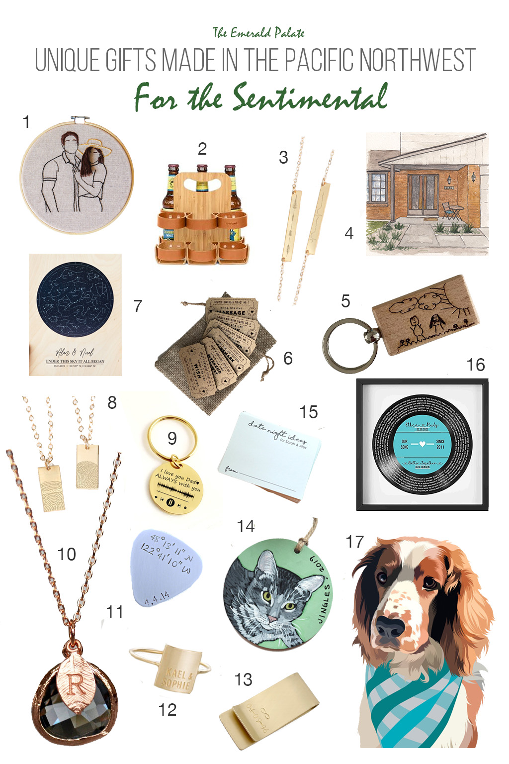 A collection of Pacific Northwest gifts for the sentimental who love personalized gifts