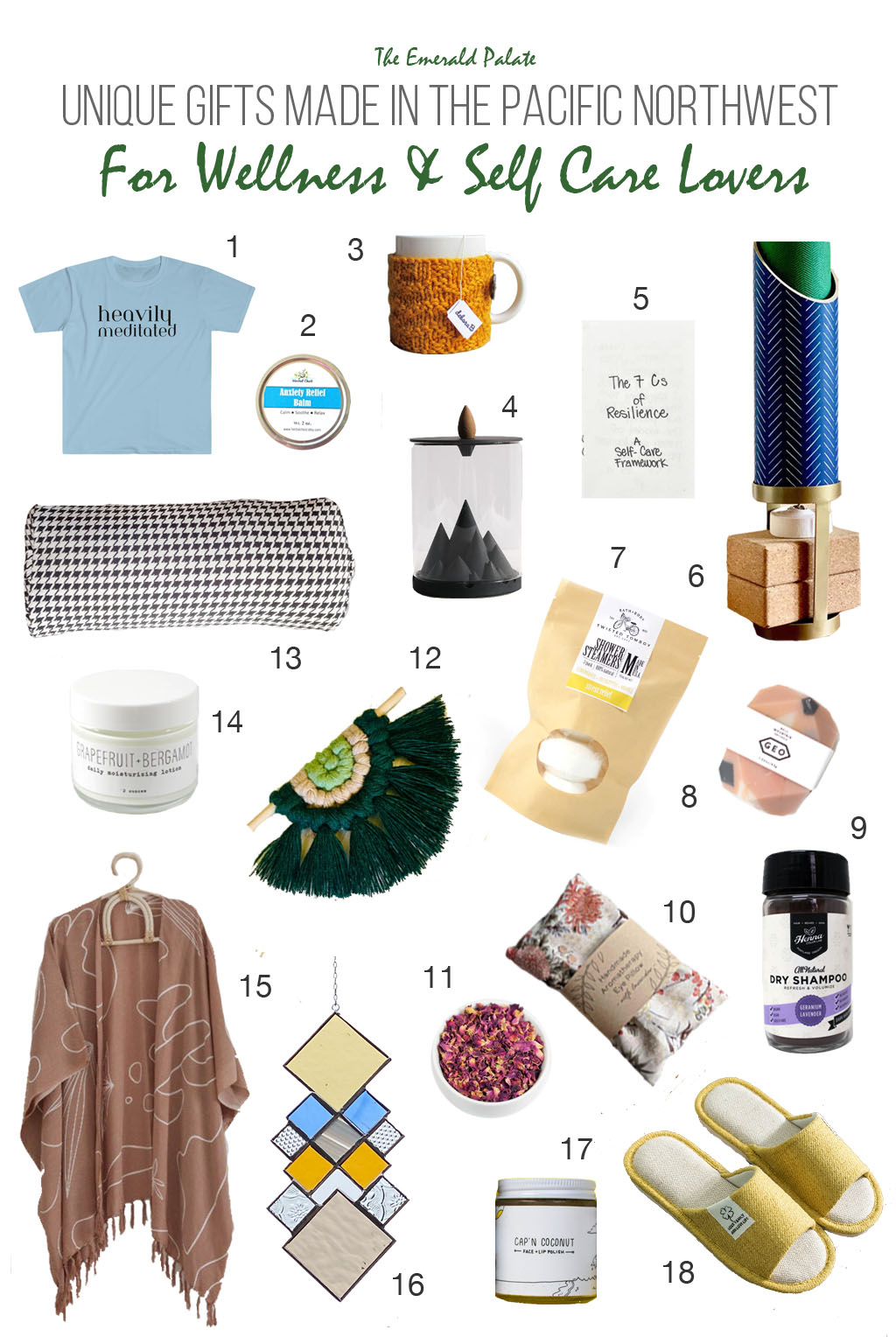 A collection of Pacific Northwest gifts for the self care and wellness lover