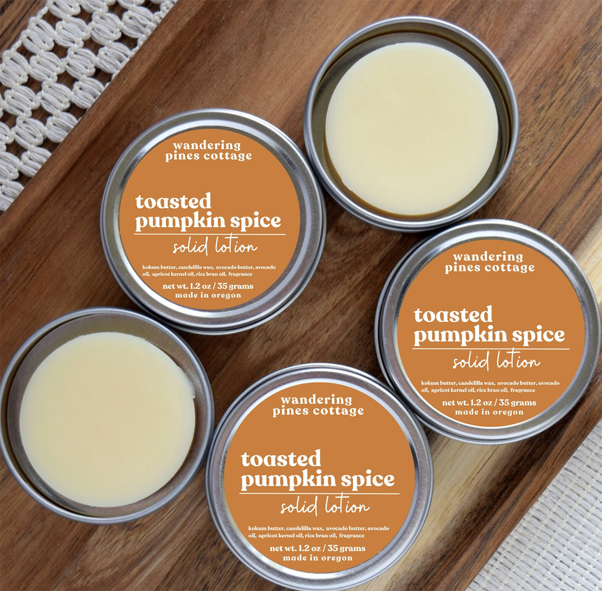 solid lotion tin, the perfect gift for travelers