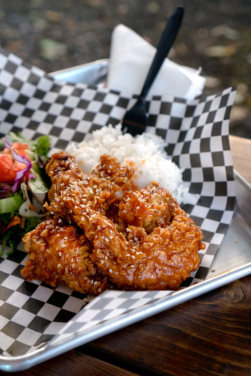 fried chicken plate from one of the most fun places to eat in Portland