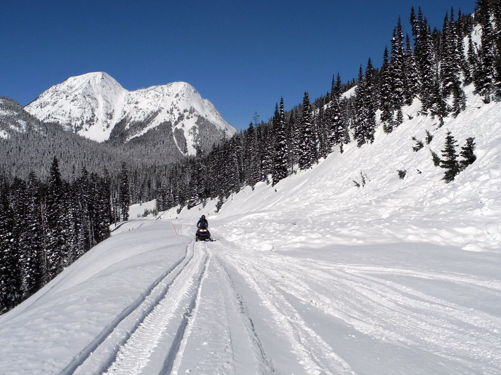 person snowmobiling, one of the best things to do in Leavenworth, WA in winter